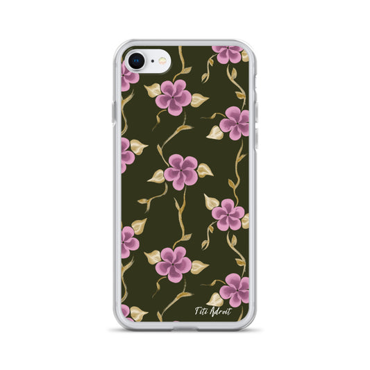 Brunnette_Grape_Flower_Clear_Phonecase_iPhone